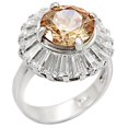 thumbnail image 1 of Alamode LOS412-7 Femmes Rhodium 925 Bague en Argent Sterling avec AAA Grade CZ en Champagne - Taille 7, 1 of 1