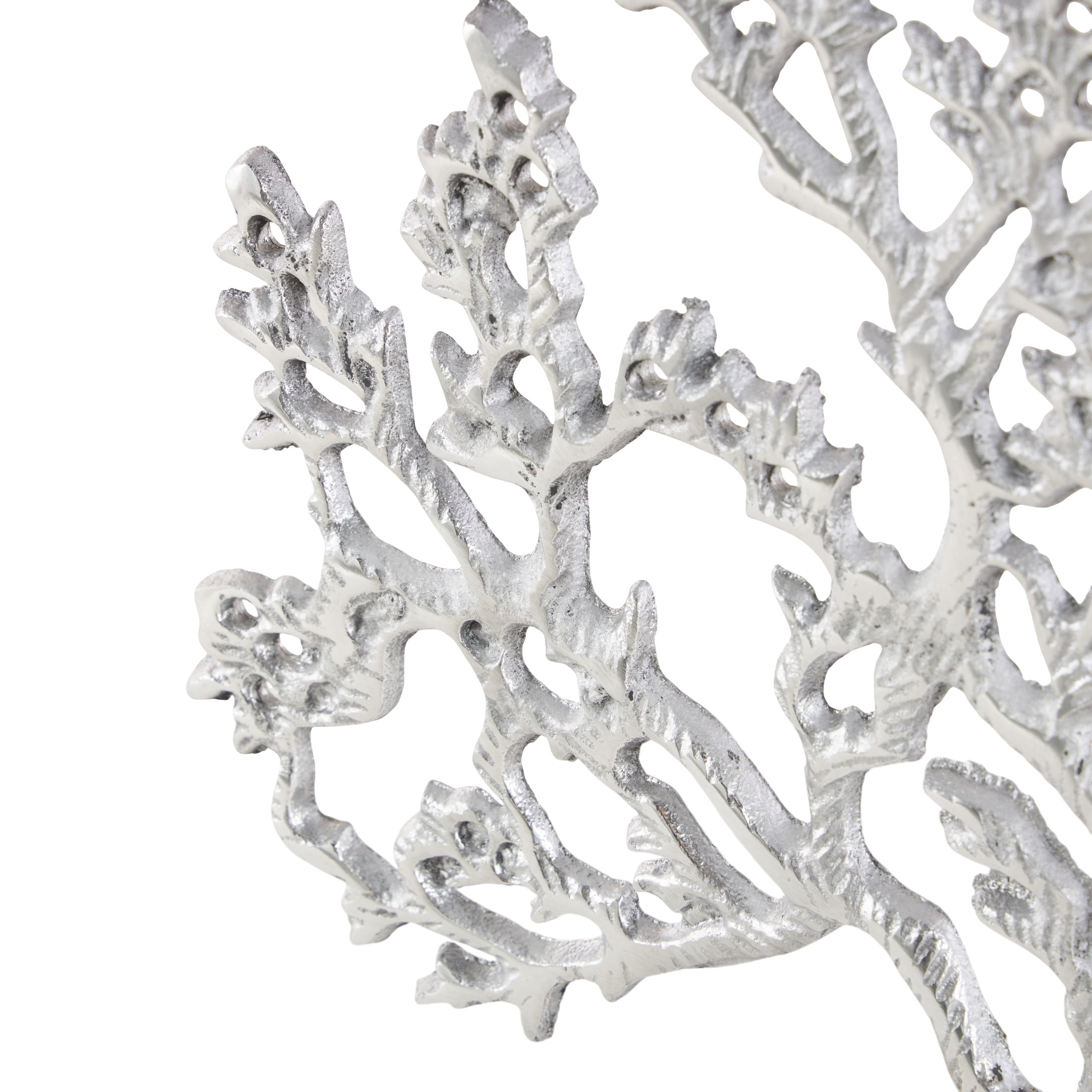 17" x 19" Silver Aluminum Metal Tree Sculpture, by DecMode