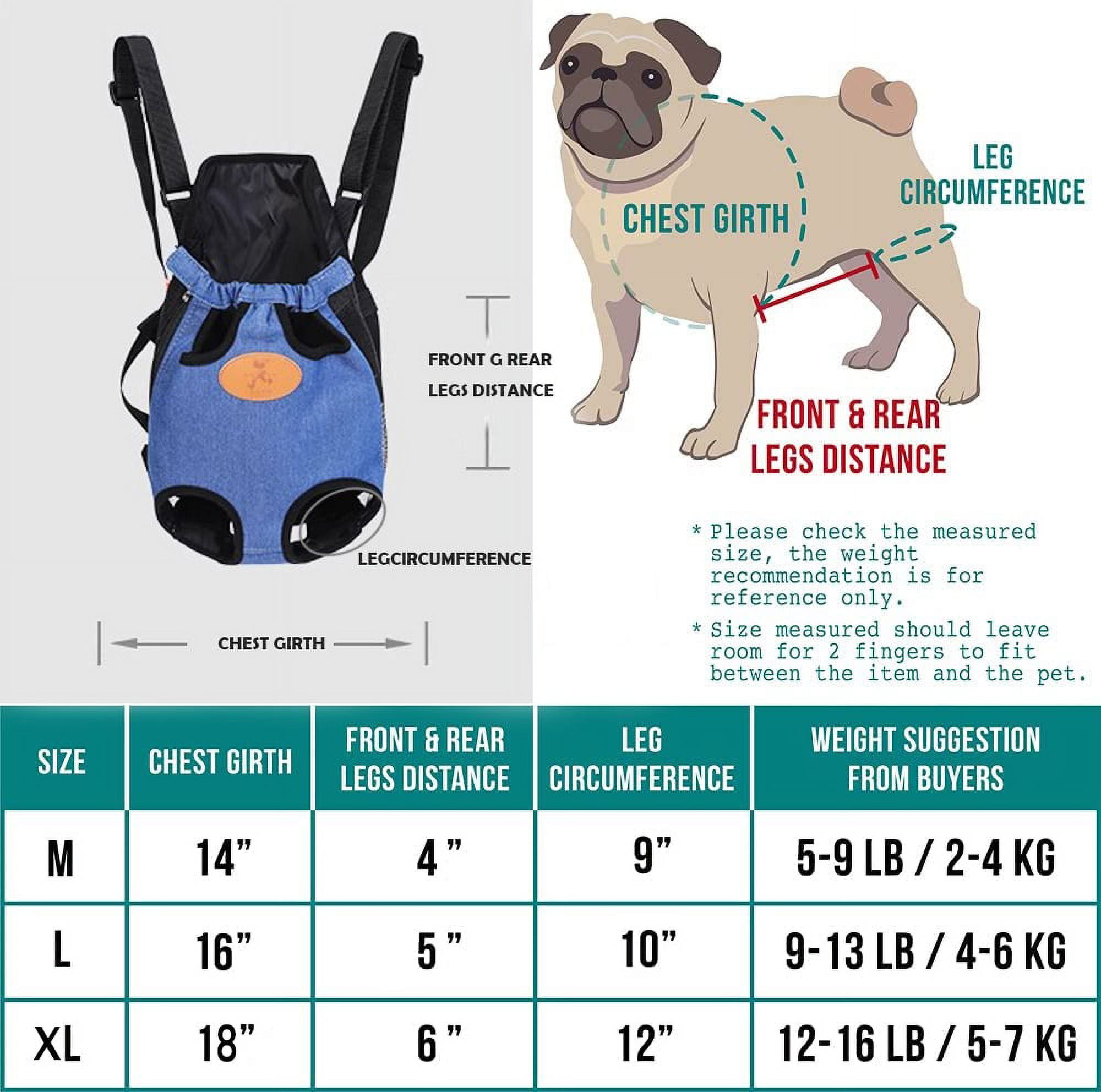 HOOPET Pet Carrier Backpack, Adjustable Pet Front Cat Dog Carrier Backpack Travel Bag, Legs Out, Easy-Fit for Traveling Hiking Camping for Small Medium Dogs Cats Puppies
