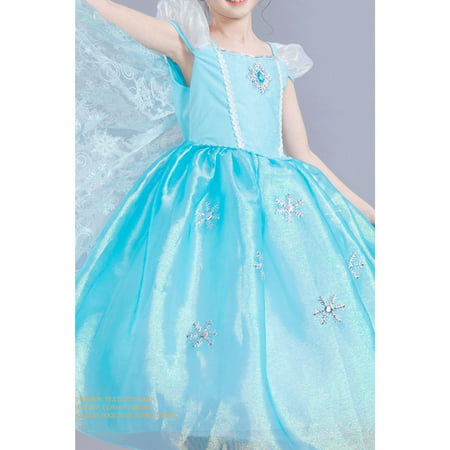 Kids Girls Short Sleeve Square Neck Pleated Party Dress