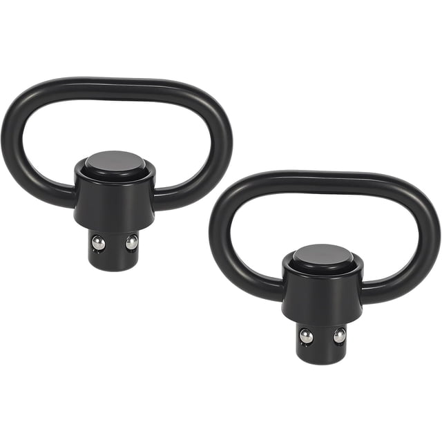 Quick Detach Sling Swivel Attachments, Heavy Duty Button-Operated Mount, Two Point and Traditional Sling Swivel, Black