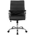 thumbnail image 4 of UrbanPro Traditional Mid Back Leather Office Swivel Chair in Black and Chrome, 4 of 5