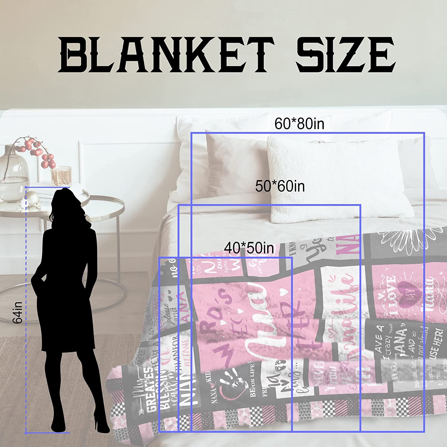 Nana Gifts Blanket 50”x60” - Birthday Gift for Nana - Best Nana Ever Gifts - Happy Birthday Nana Decorations - Presents for Grandma Throw Blankets - Perfect Grandmother Gifts Ideas