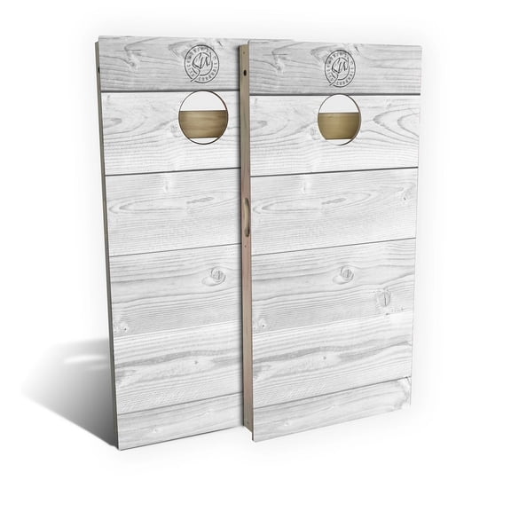 Skip's Garage | White Pallet Cornhole Board Set | Includes Boards & Bags | Choose Your Size & Accessories