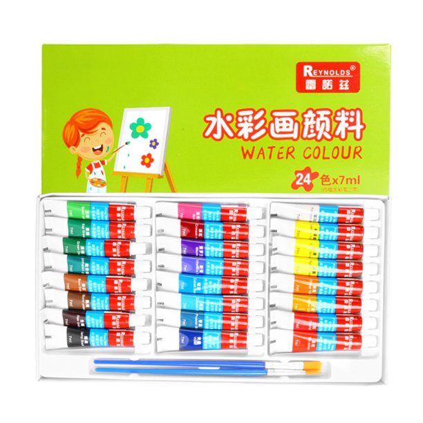 Juego de pintura de acuarela con pincel 7ml cada tubo resistente al agua rico