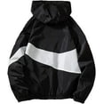 thumbnail image 3 of Men?s Winter Fall Thin Hoodies Outfits, Long Sleeve Color Block Zipper Hooded Sweatshirts, 3 of 6