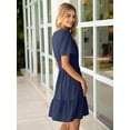 thumbnail image 3 of Vestido Simplee para mujer 2025 con ojales, estilo cóctel, azul marino, talla S, 3 of 7