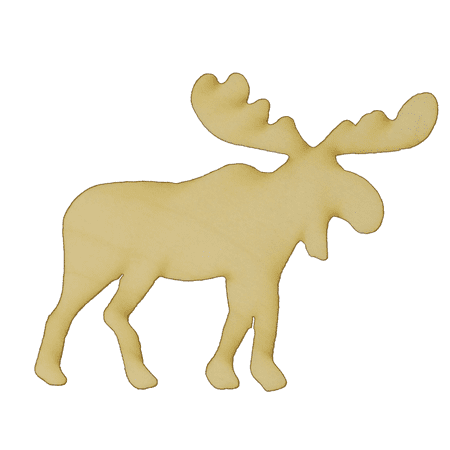 Unfinished Moose Wood Cutout (1/4" Thickness, Large 12" x 9.75" (Sold Individually))