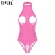thumbnail image 2 of Body Sexy de charol recortado para mujer, lencería con cuello Halter y espalda descubierta, ropa de discoteca de una pieza, disfraz erótico con entrepierna abierta, 2 of 5