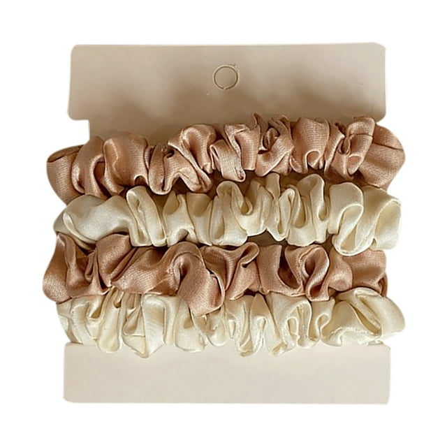 Chouchous Couleur Unie 4 Pcs Satin Doux Porte-Queue Bandeaux