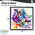 thumbnail image 4 of Stupell Industries Modern High Top Sneakers Splash Black Floating Frame Canvas Art, 18 x 18, by Creative Studio, 4 of 8