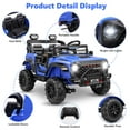 thumbnail image 6 of Farmdex 4WD 24V Ride on Cars with Remote Control, 2 XL Seaters, 9AH Electric Battery Powered Toys Car w/ 4 Wheels Spring Suspension, Bluetooth Music, LED Lights, 3 Speeds, Blue, 6 of 10
