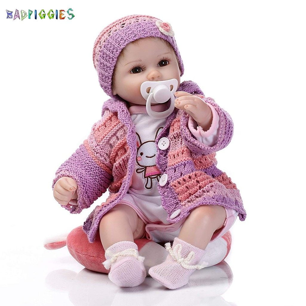 BadPiggies 17" 42cm Lifelike Realistic Reborn Toddler Baby Girl Doll