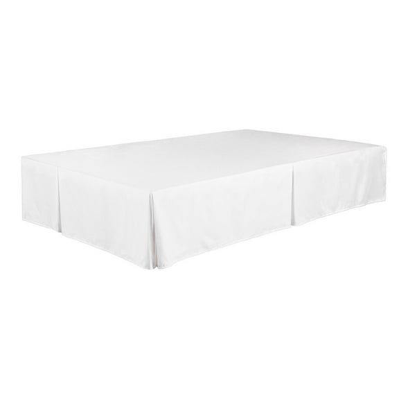 Legacy Decor Bed Skirt Dust Ruffle 100% Brushed Microfiber with 14” Drop, Twin Size, White Color