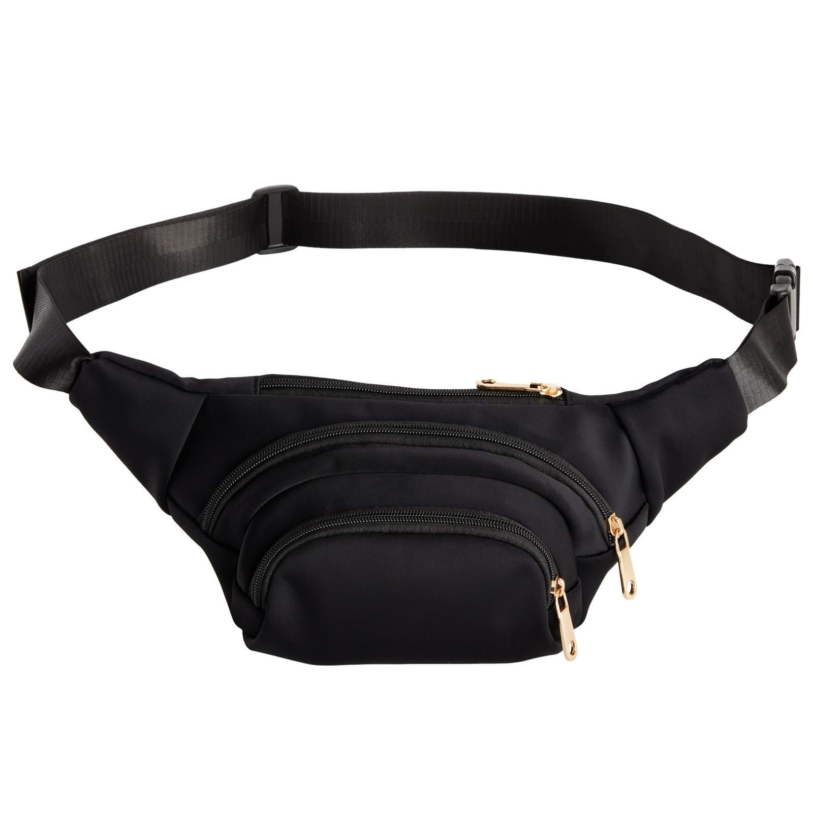 Black Extra Large Fanny Pack Plus Size, Crossbody Bag with Adjustable Belt Straps Fits 34-60 Inch Waist (Expands to 5XL)
