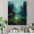thumbnail image 4 of Moody Moon Antique Forest Landscape Canvas Print, Dark Academia Rustic Vintage Nature Wall Decor, 4 of 8
