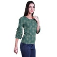 thumbnail image 3 of Moomaya T-Shirt Court pour Femmes en Coton Imprimé à Manches à Volants Grande Taille, 3 of 4