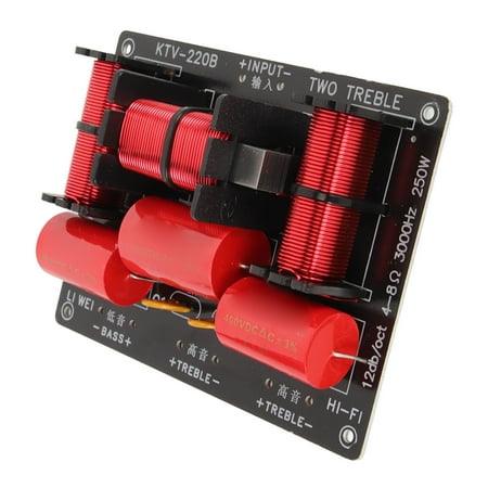 3 Way Crossover Filter, Treble Bass Sound Frequency Divider 250W PCB