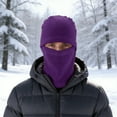 thumbnail image 4 of Unique Bargains 1 Pc Multi-function Face Mask Polar Fleece Balaclava for Cycling Dark Purple, 4 of 6