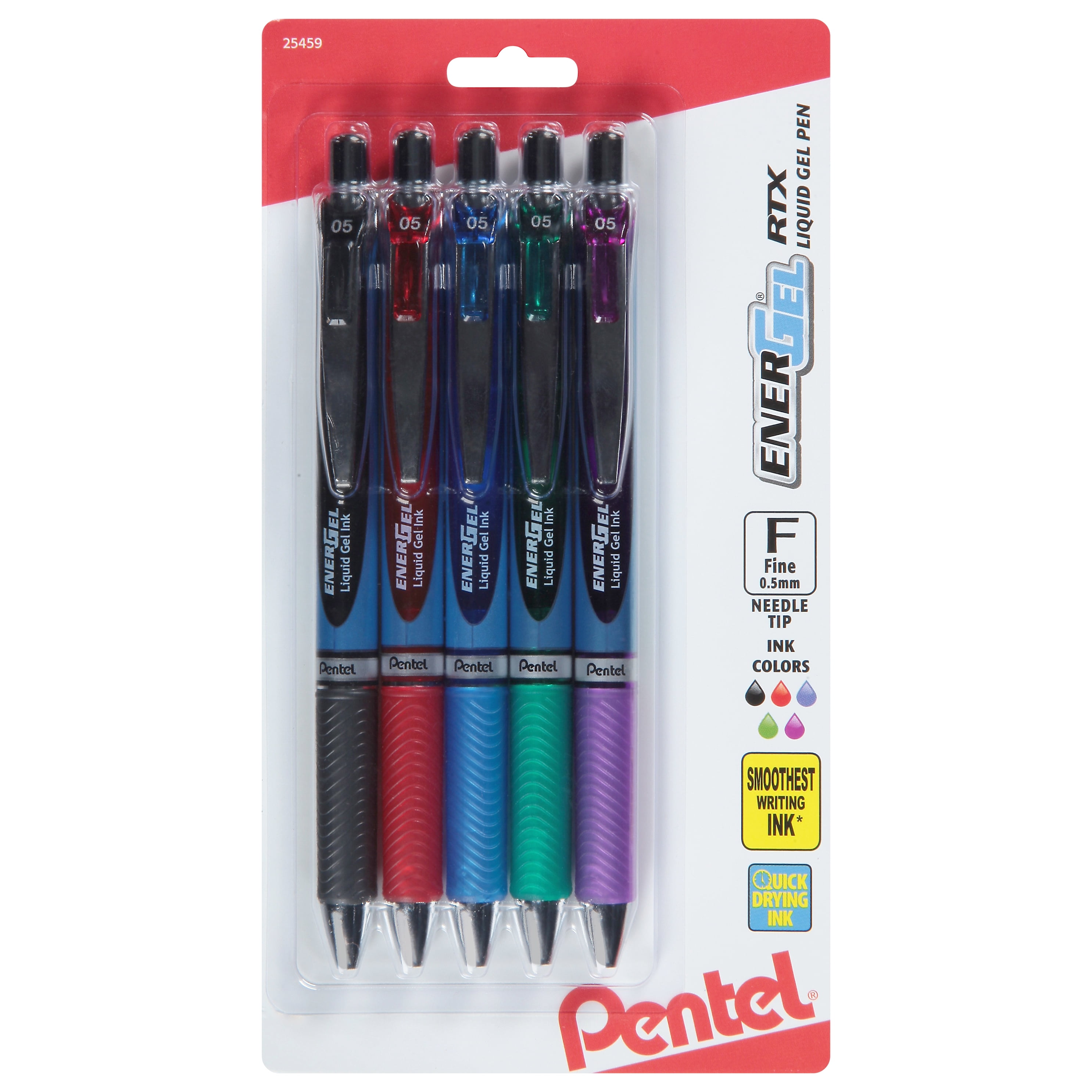 EnerGel RTX Gel Pen, Retractable, Fine 0.5 mm Needle Tip, Blue Ink,  Blue/Light Blue Barrel - BOSS Office and Computer Products