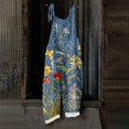 thumbnail image 7 of Iaqnaocc Jumpsuits for Women Overalls Casual Loose Adjustable Straps Vintage Floral Print Long Pant with Pockets Overalls for Women Dressy Trendy Outfits Clothes Saffron M, 7 of 7