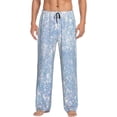 thumbnail image 2 of Kdxio White Bule Glitter Print Men's Sleep Pajama Pant Lounge Pants with Pockets, 2 of 8