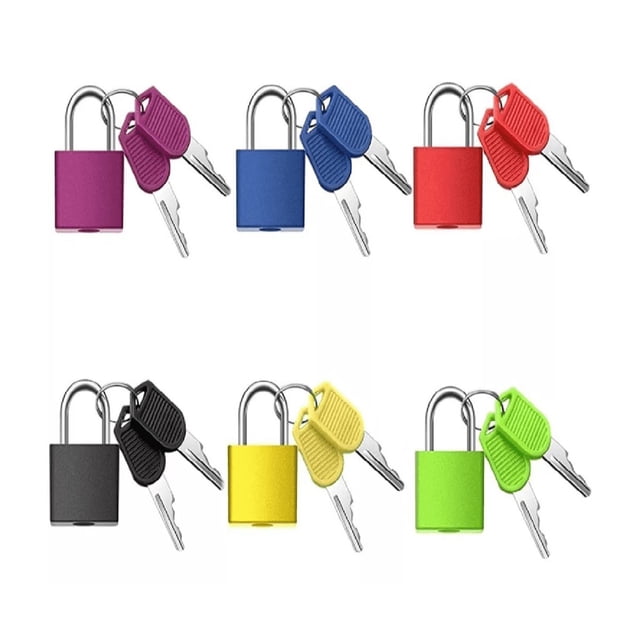 6 Candados Pequeños Multiusos Para Maletas Joyas Taquillas colores 35 mm