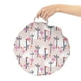thumbnail image 2 of East Round Floor Cushion with Handle, Dim Sum and Bamboo Motifs Traditional Chinese Food Lantern and Plants, Pillow for Living Room & Dorms, 18" Round, Pale Salmon and Multicolor, by Ambesonne, 2 of 4