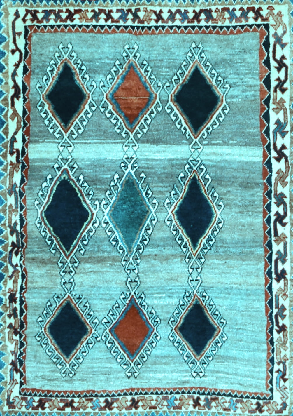 Rectangular Rug Light Blue Ahgly Company Indoor Rectangle Abstract Light Blue Contemporary Area ...