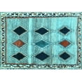 thumbnail image 1 of Ahgly Company Indoor Rectangle Abstract Light Blue Contemporary Area Rugs, 3' x 5', 1 of 4