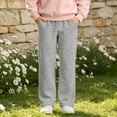 thumbnail image 5 of Ohufall Youth Solid Color Casual Sweatpants with Elastic Waist Soft Comfortable Daily Trousers 5-15T, 5 of 5