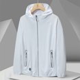 thumbnail image 2 of MIXUE Mens Coats And Jackets Autumn Winter Solid Color Hooded Long Sleeve Zip Up Casual Lightweight Fashion Coat Holiday Wear,White,XXXL, 2 of 8