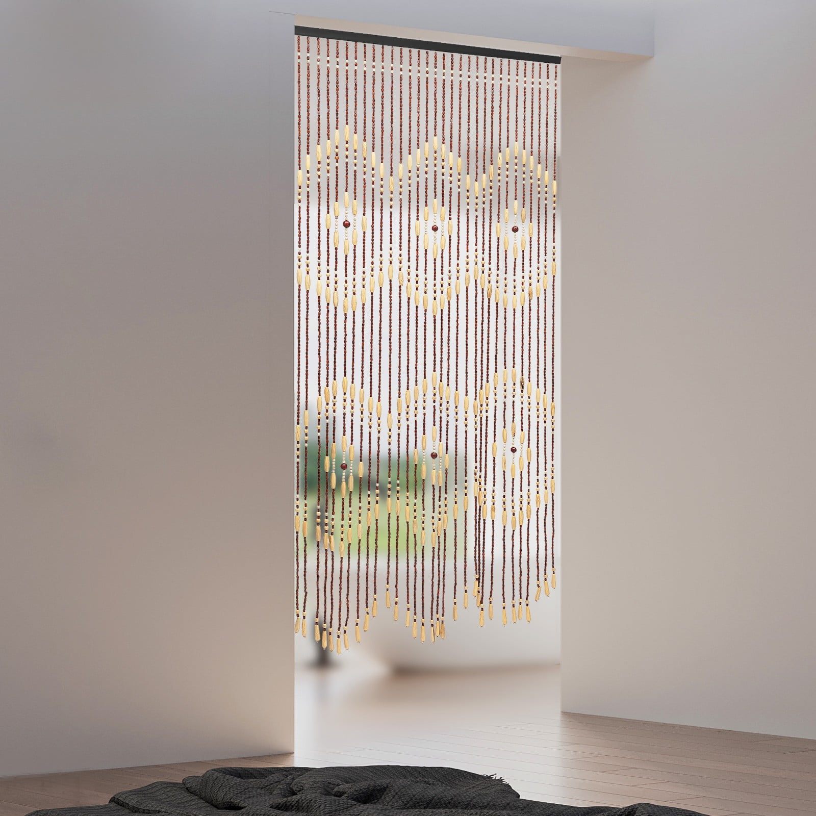 35.43*68.9 Zigzag Wooden Curtain Beads String Door Room Blind Screen Window Line Divider 31-Line