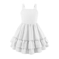 thumbnail image 4 of BCSIOAOI Tank Top Dress,Sleeveless Tiered Ruffle Hem Solid Casual Summer Dress White 14-15 Years, 4 of 8