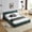 Blue-Green + Chenille + Foam, variant on Queen Grounded Bed Frame with Headboard, Cute Puff Grid Pattern Chenille Upholstered Platform Floor Bed with Sturdy Slats, No Box Spring Needed, Easy Assembly