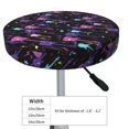 thumbnail image 4 of Balery Colorful Guitar Fundas de asiento para taburete de bar redondo de tela de terciopelo ajustables que protegen de arañazos y manchas para sillas de 14 a 17 pulgadas.-12 inch, 4 of 7