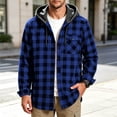 thumbnail image 6 of Button Down Plaid Jacket for Men,Long Sleeve Open Front Hooded Shacket Coat,with Drawstring and Check Pocket,Trendy Casual Outfits, 6 of 6
