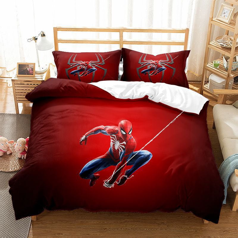 Spider Man Duvet Cover Three Piece Set Bedding 3D Print Soft Microfiber Boys And Girls Bedroom Decoration fanceye Walmart