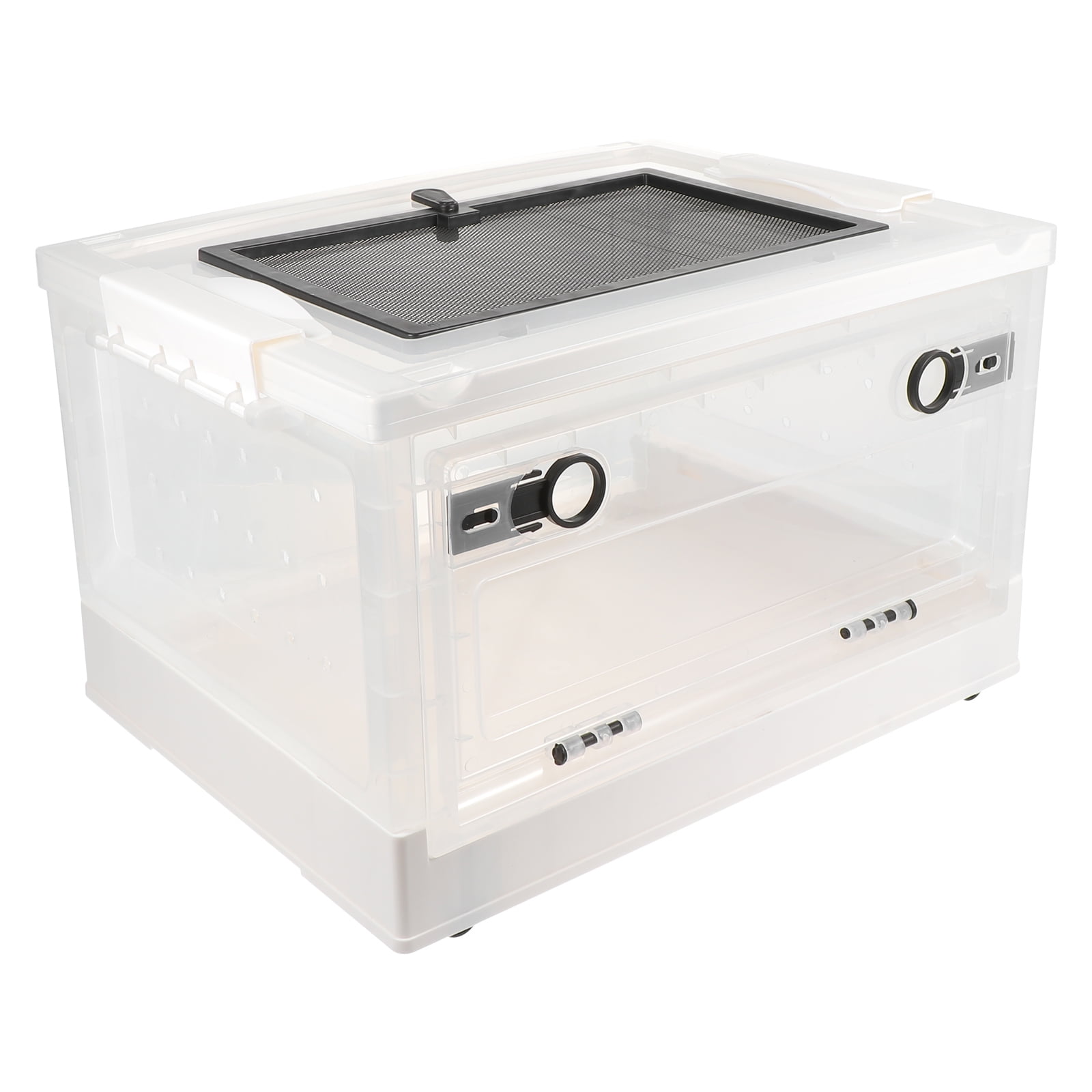 UPGRATOR White Plastic Foldable Hamster Cage with Multiple Air Holes Pet Breeding and Display