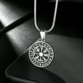 thumbnail image 5 of Jewmon Vegvisir Viking Compass Necklace for Men Stainless Steel Norse Runes Pendant Protection Amulet Viking Jewelry, 5 of 8
