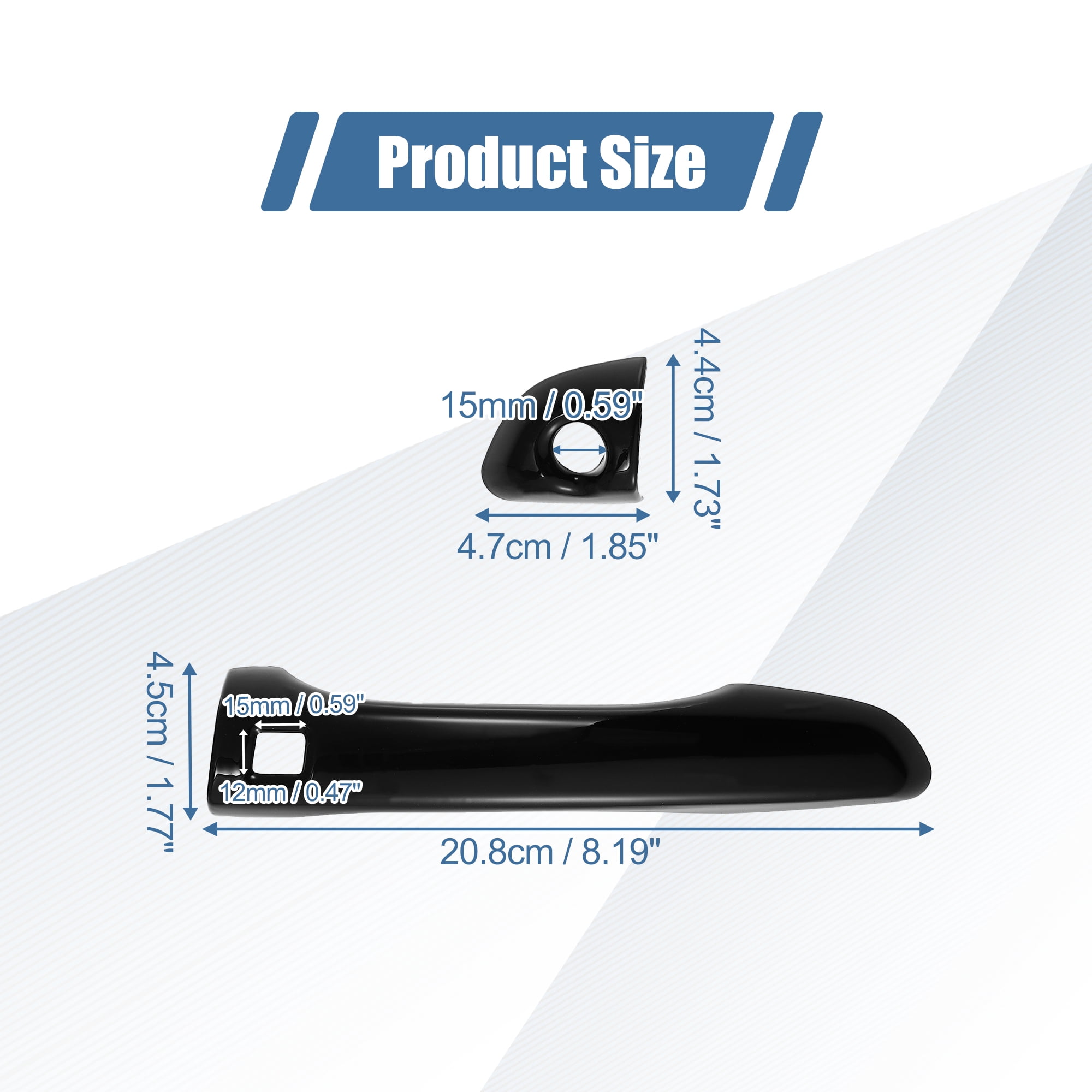 Unique Bargains 8pcs ABS Exterior Door Handle Cover for Hyundai Elantra 2017-2020 Black