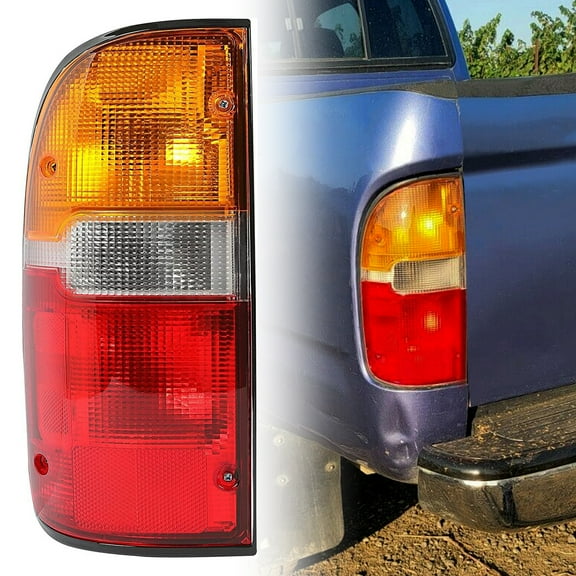 ECOTRIC Tail Light Lamp Taillight Rear Signal Brake Light Driver Side Left LH w/ Bulb(s) Compatible with 1995-2000 Toyota Tacoma Truck Replacement for TO2800116 8156004030
