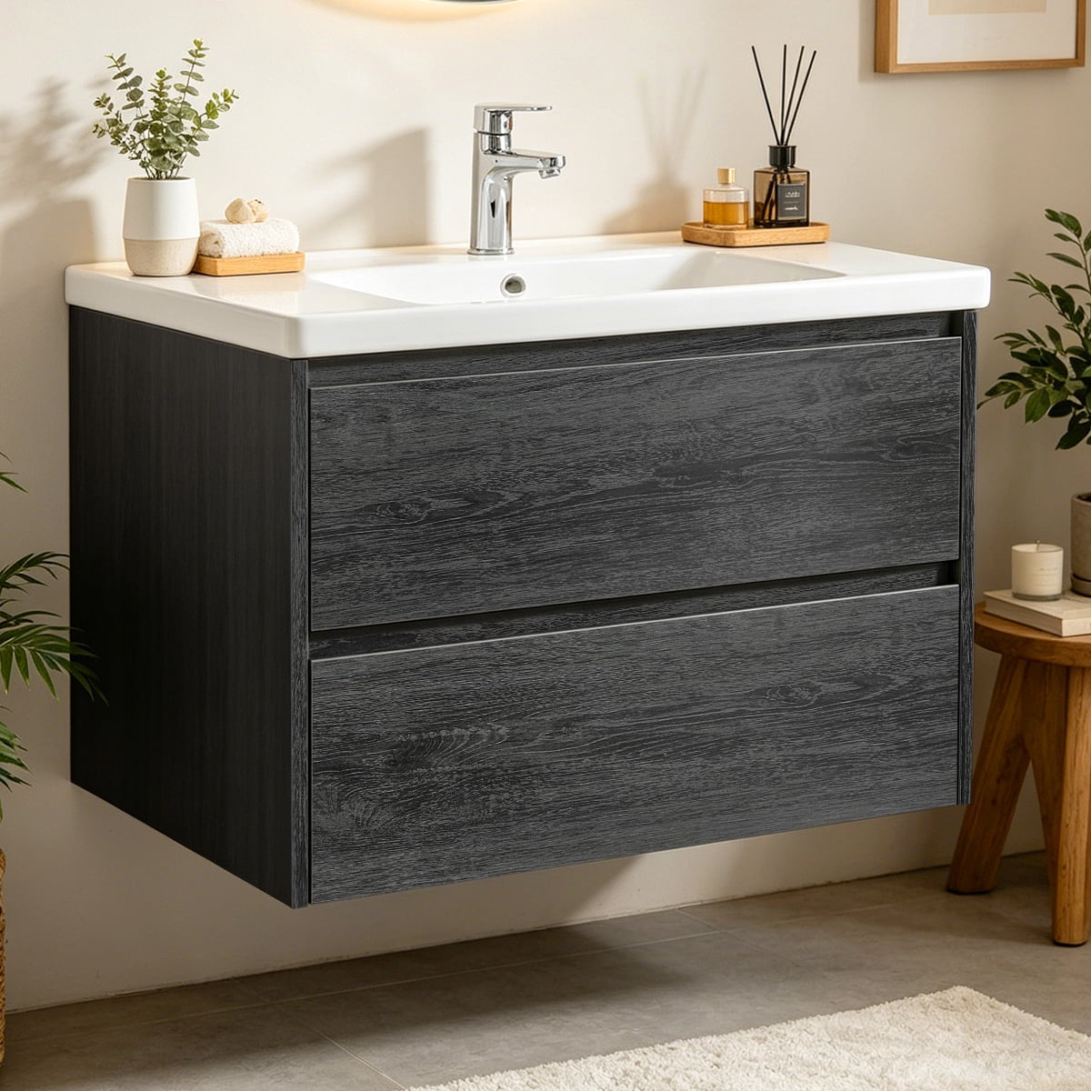 Gray Black Wood Contact Paper 395"x16" Waterproof Vinyl Wood Wall Paper Ababoorty Dark Grey Wood Contact Paper Black Self Adhesive Paper for Decor Old Furniture Kitchen Cabinet Counter Shelf Liners