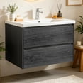 thumbnail image 4 of Gray Black Wood Contact Paper 395"x16" Waterproof Vinyl Wood Wall Paper Ababoorty Dark Grey Wood Contact Paper Black Self Adhesive Paper for Decor Old Furniture Kitchen Cabinet Counter Shelf Liners, 4 of 9