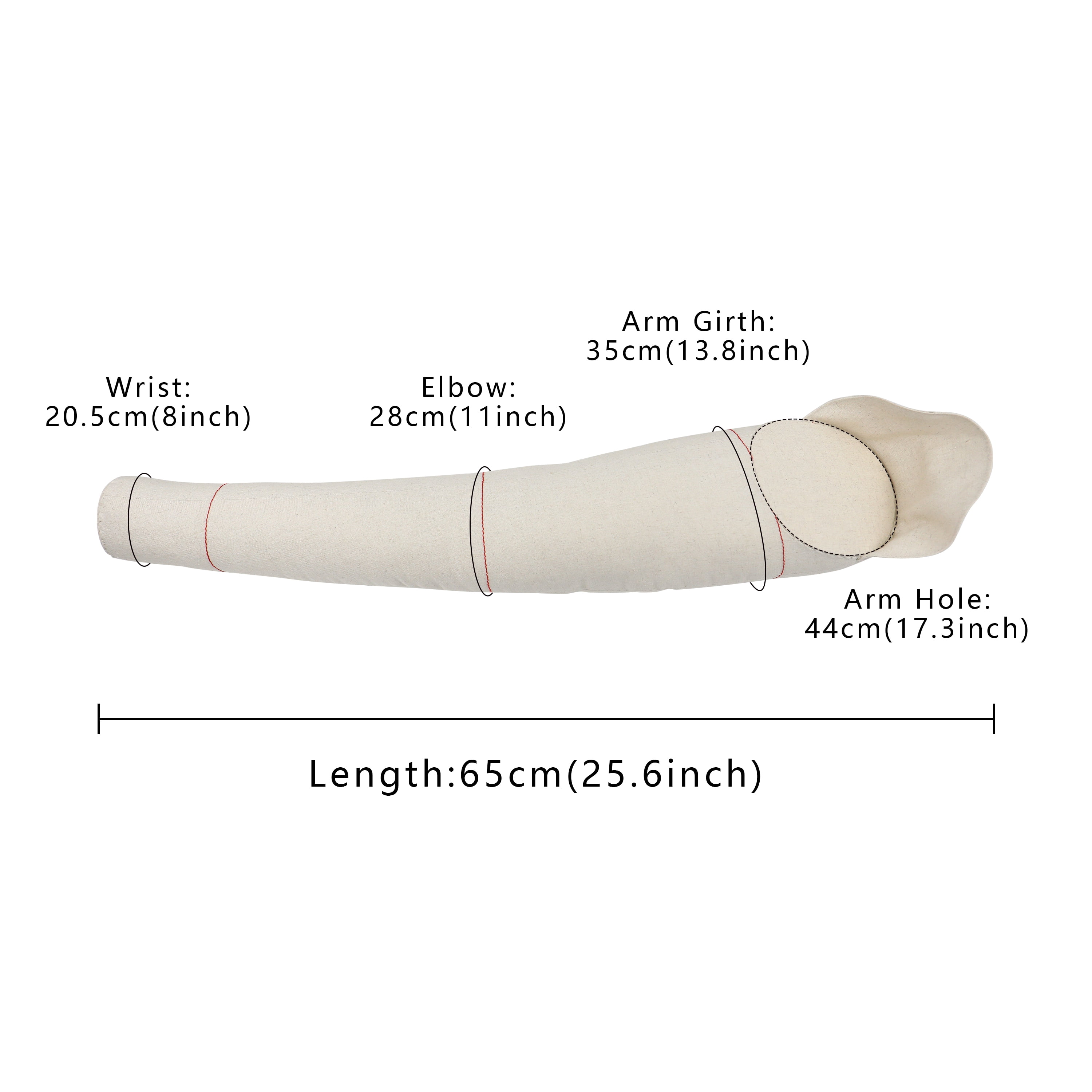 DE-LIANG Dress Form's Pattern Sewing Arms for Men,Adult Male Soft Cotton Arms for Full Body Tailor Mannequin, Fitting Mannequin's Arms 65cm, Draping Male Cotton Soft Arms,Size 96, Beige 1 Pair