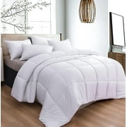 Candid Bedding Comforter Duvet Insert, Quilted Comforter with Corner Tabs (White, Queen)