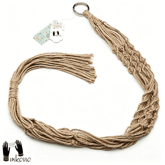 XIBUFE 2 Pack Macrame Plant Hangers Indoor Hanging Planter Basket Decorative Flower Pot Holder Jute Rope for Indoor Outdoor Home Decor 4 Legs 40 Inch,Brown