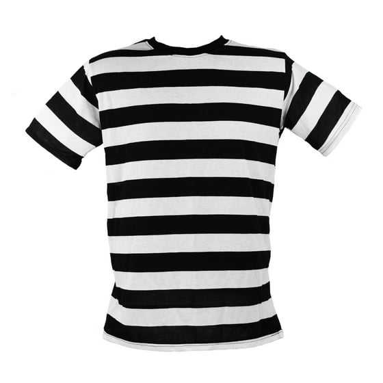 Tragic Mountain - Short Sleeve Black White Striped Men's Shirt Small