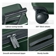 thumbnail image 2 of 2 - Piece Luggage Set with Carry - On Suitcase featuring Pocket Compartment, ABS+PC Material, Spinner Wheels and TSA Lock in DarkGreen, 2 of 6