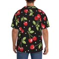thumbnail image 3 of Vsdgher Chemise Cubaine pour Homme à Imprimé de Cerises Rouges Sucrées, Chemises Hawaïennes, Chemises Boutonnées Style Affaires Décontracté, Chemise à Manches Courtes - 4X-Grand, 3 of 5